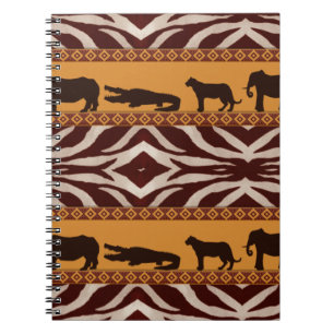 Moderne Tribale Afrikaanse Zebra Patroon Dierenpri Notitieboek