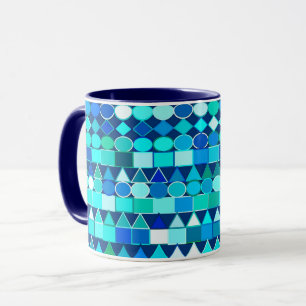Moderne tribale geometrisch, Jeans blauwdruk op de Mok