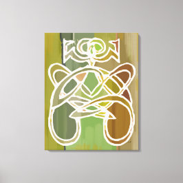 Moderne Tribale Godin Print, Groen Boho Abstract Canvas Afdruk