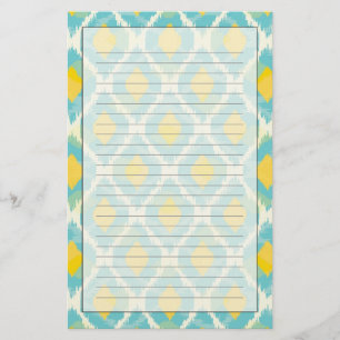 Moderne tribale ikat blue yellow mode briefpapier