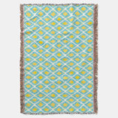 Moderne tribale ikat blue yellow mode deken (Voorkant Verticaal)
