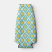 Moderne tribale ikat blue yellow mode flesjeskoeler (Voorkant)
