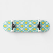 Moderne tribale ikat blue yellow mode skateboard (Horizontaal)