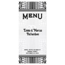 Moderne Tribale Stedelijke Rand Zwarte Witte Menu