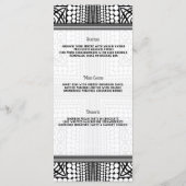 Moderne Tribale Stedelijke Rand Zwarte Witte Menu (Achterkant)