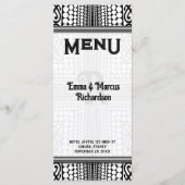 Moderne Tribale Stedelijke Rand Zwarte Witte Menu (Voorkant)