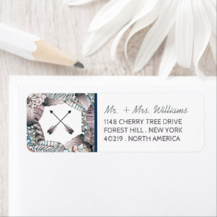 Moderne tribale vaders Bohemian Wedding Etiket