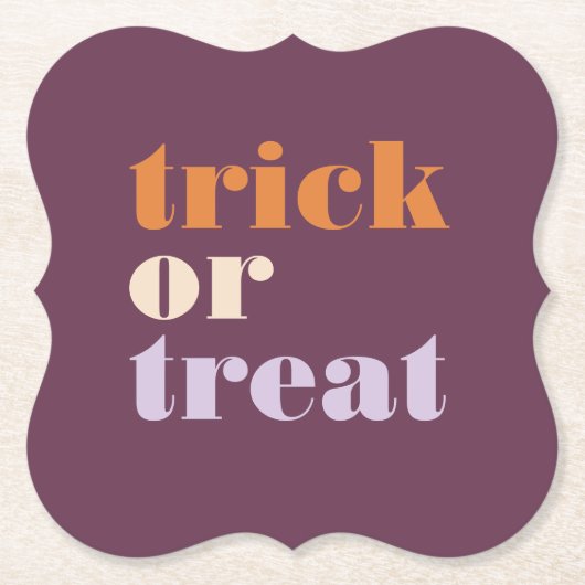 Moderne Trick or treat Kartonnen Onderzetters (Voorkant)