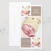 Moderne Trio Foto Baby Meisje Geboorteaankondiging Aankondiging (Voorkant / Achterkant)