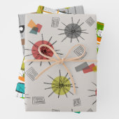 Moderne trio-papierbladen uit de middeleeuwen van  inpakpapier vel (In situ)