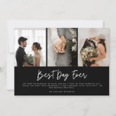 Moderne trois photo noir blanc Mariage Merci (Devant)