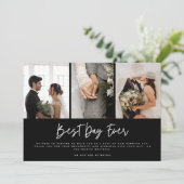 Moderne trois photo noir blanc Mariage Merci (Debout devant)