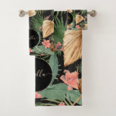 Moderne Tropical Green Palm Flowers Monogramme Noi (En situation)