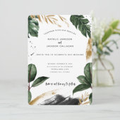 Moderne, tropische abstracte bruiloft (Staand voorkant)