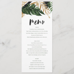 Moderne, tropische abstracte bruiloft menu