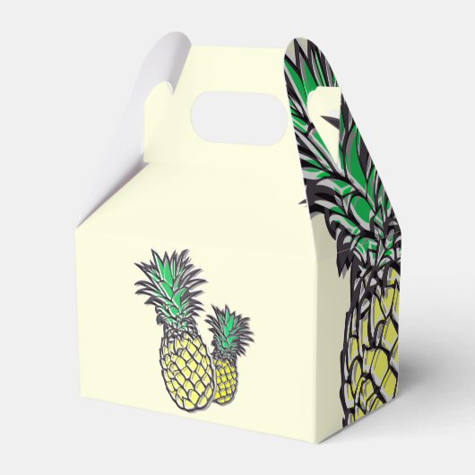 Moderne tropische ananas bruiloft gunst doos bedankdoosjes (Achterkant)