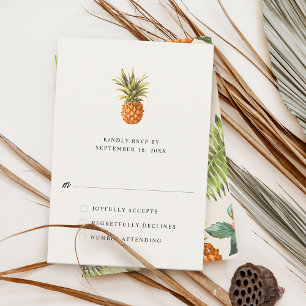 Moderne Tropische Ananas RSVP Kaartje