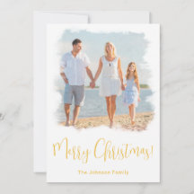 MODERNE TROPISCHE BEACH CHRISTMAS CARD FAMILIE FOT