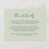 Moderne Tropische Blad Bruiloft Details Informatiekaartje (Voorkant)