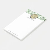 Moderne Tropische Blad Simuleer Folie Monogram Post-it® Notes (Schuin)
