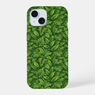 Moderne Tropische Bladeren Naadloos Patroon iPhone 15 Hoesje