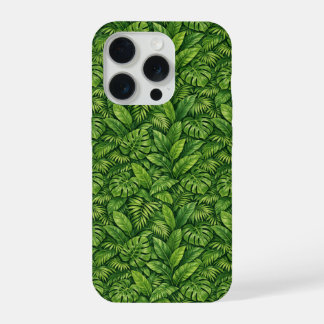 Moderne Tropische Bladeren Naadloos Patroon iPhone 15 Pro Hoesje