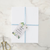 Moderne tropische bloemen dank u cadeaulabel (Met Touw)