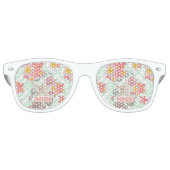 Moderne tropische bloemen kruipen geometrisch ontw retro zonnebril (Voorkant)