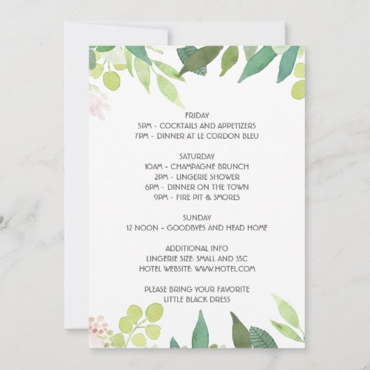 Moderne tropische bloemenvrijgezellen kaart (Achterkant)