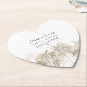 Moderne tropische bomen die de datum opslaan kartonnen onderzetters (Gekanteld)