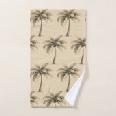 Moderne tropische botanische palmbomen op beige bad handdoek (Handdoek)