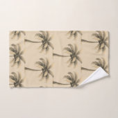 Moderne tropische botanische palmbomen op beige bad handdoek (Handdoek)