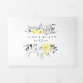 Moderne tropische bruiloft alles in één drievoudig drieluik uitnodiging (Cover)