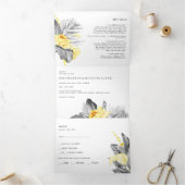 Moderne tropische bruiloft alles in één drievoudig drieluik uitnodiging (Binnen)