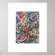 Moderne Tropische-Handgeschilderde Abstracte Kunst