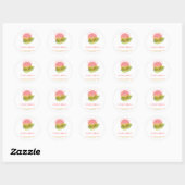 Moderne, tropische Logo witte kaars Ronde Sticker (Vel)