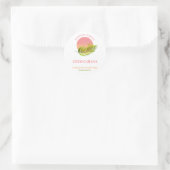 Moderne, tropische Logo witte kaars Ronde Sticker (Tas)