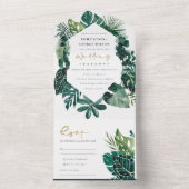 MODERNE TROPISCHE MONSTERA FOLIAGE GROENE WATERVER ALL IN ONE UITNODIGING (Binnen)