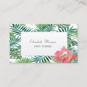 Moderne Tropische Palm Hawaiaanse Hibiscus Visitekaartje