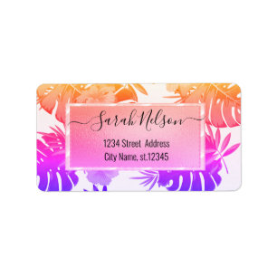 Moderne tropische palm, Hibiscus Label