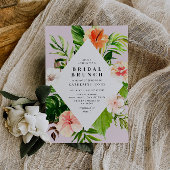 Moderne tropische palmbladeren bruids brunch kaart