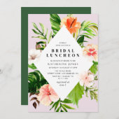 Moderne tropische palmbladeren bruids bruncheon kaart (Voorkant / Achterkant)