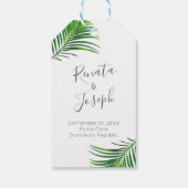 Moderne tropische palmkebaardwedstrijd cadeaulabel (Achterkant)