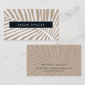MODERNE TROPISCHE PALMSE LEAF logo trendy witte kr Visitekaartje (Voorkant / Achterkant)