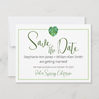Moderne Tropische Platte Save The Date Kaart