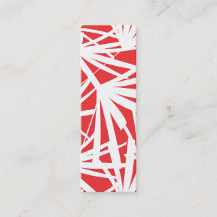 Moderne Tropische Rode Palm Bladeren Patroon Mini Visitekaartje