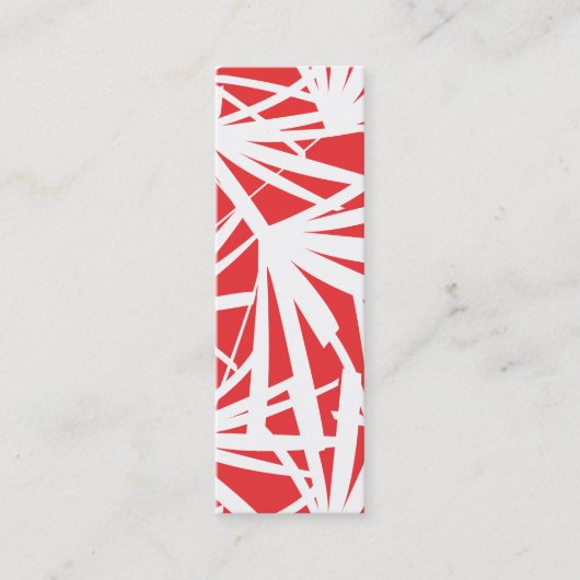 Moderne Tropische Rode Palm Bladeren Patroon Mini Visitekaartje (Voorkant)