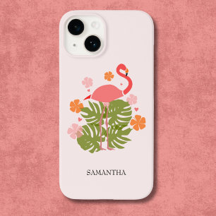 Moderne Tropische Roze Flamingo Case-Mate iPhone 14 Hoesje