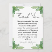 Moderne Tropische strand bruiloft dank u kaarten (Voorkant)