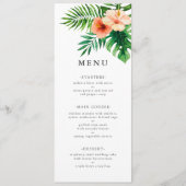 Moderne tropische Waterverf Floral Wedding Menu (Voorkant)